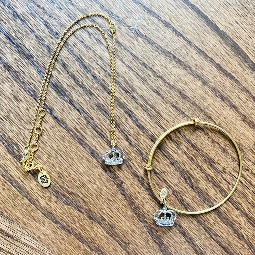 Juicy Couture Crown Necklace and bracelet set